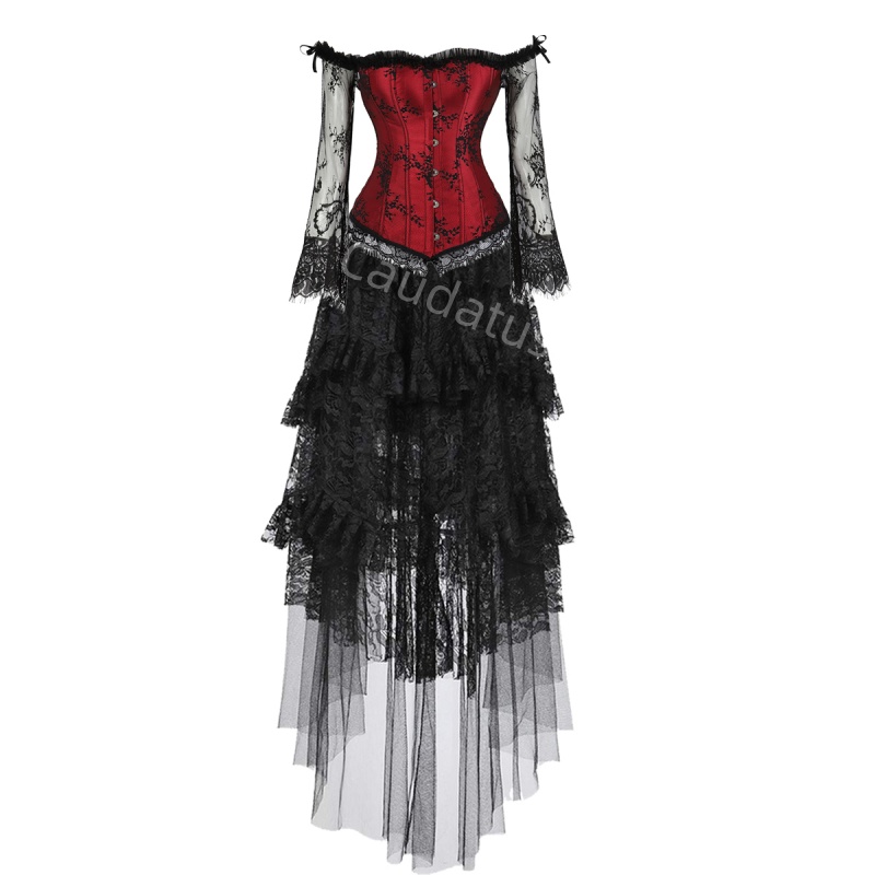 Women'S Green Formal Wear - Korse Elbise Artı Boyutu Uzun Etek