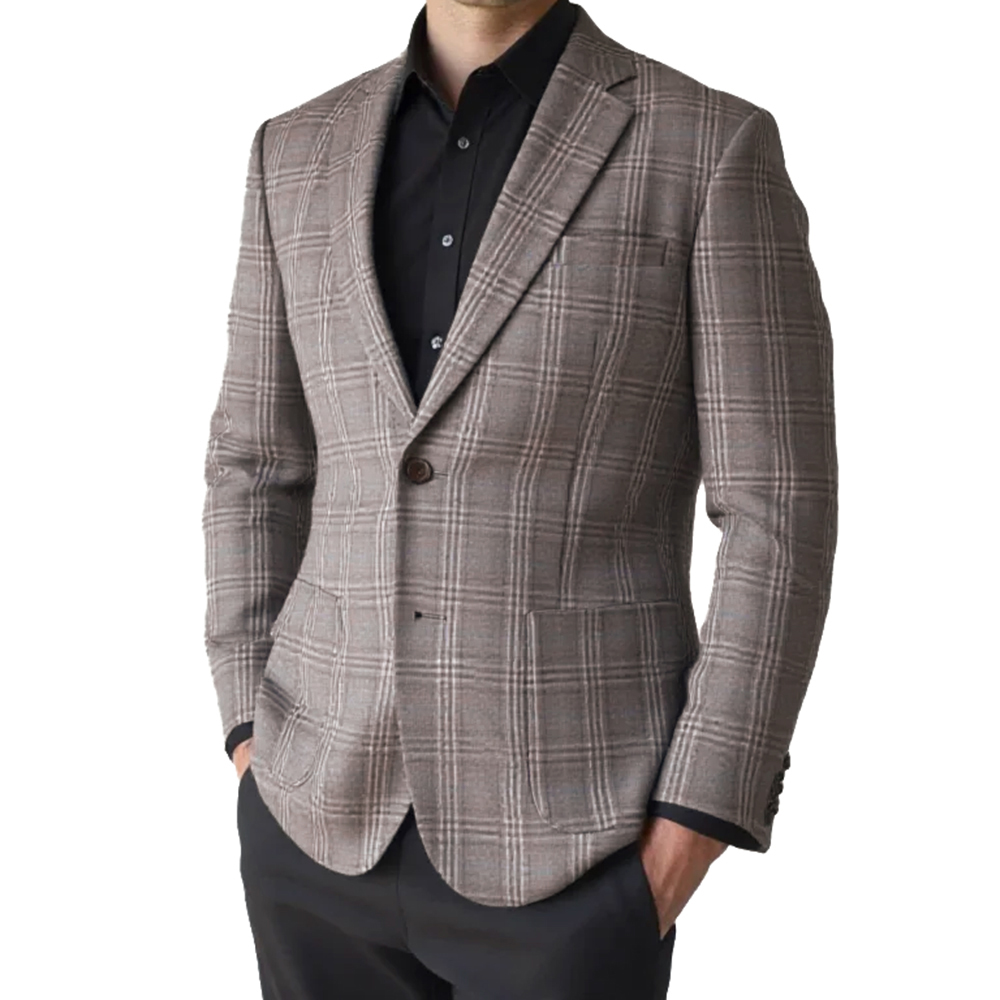 Tailored Coat Wool - 2026 Moda Erkek Ceket Kahverengi Gri