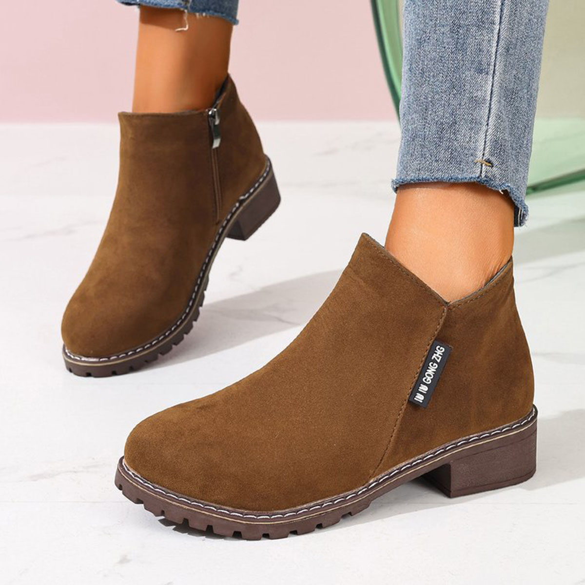 Formal Wear Women Us - Kadın Sonbahar Kış yarım çizmeler Yan