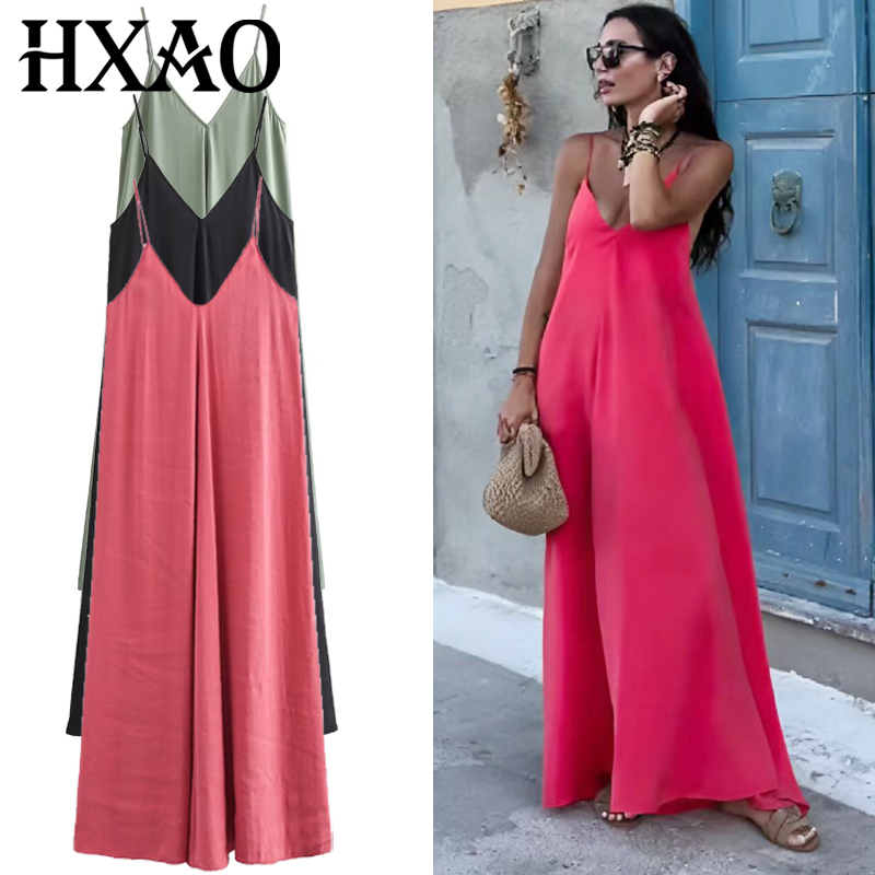Women'S Green Formal Wear - HXAO 2025 Bayan Elbiseler Kayma Uzun