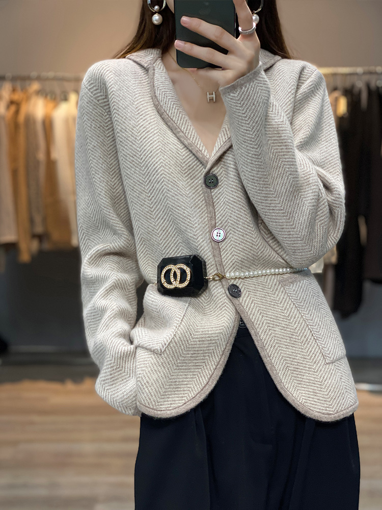 Tailored Coat Wool - Sonbahar kış kadın saf kaşmir yün