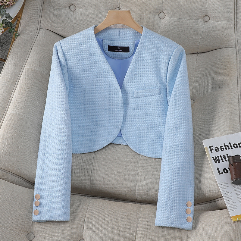 Women'S Formal Wear Cardigan - Moda Kadın Resmi Blazer Bayanlar Beyaz