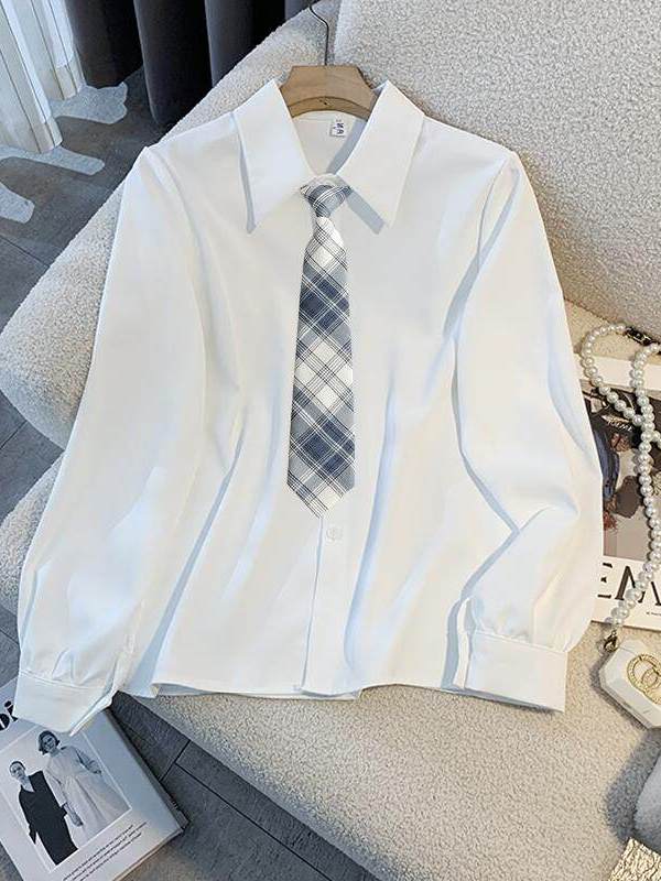 Women Formal Wear White Shirt - Beyaz Gevşek Uzun Kollu Gömlek Kadınlar