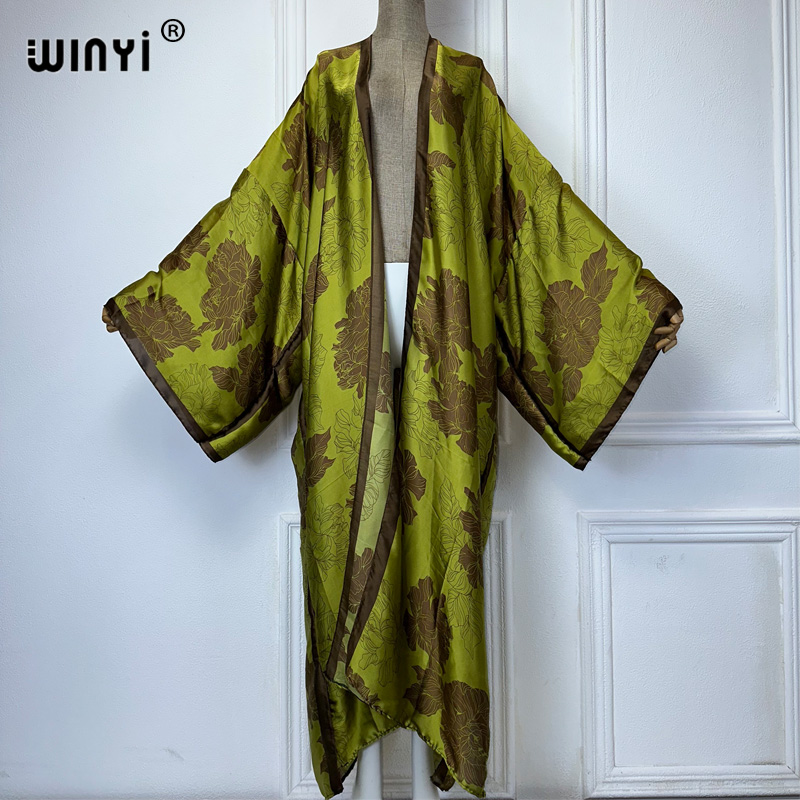 Young Women'S Formal Wear - WINYI Afrika boho baskı Kimono uzun