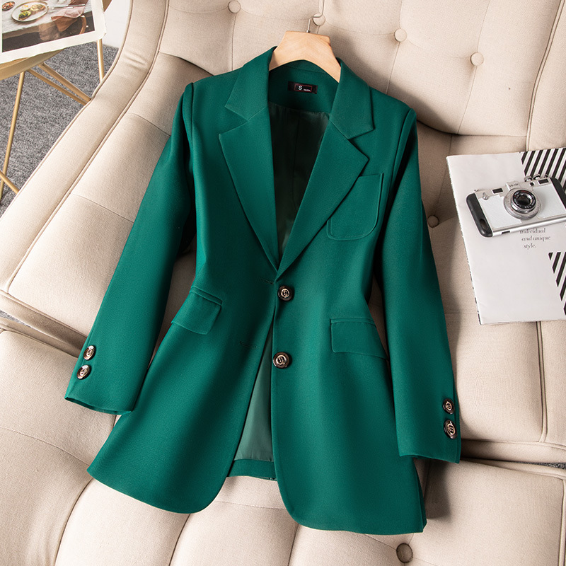 Women'S Green Formal Wear - Mavi Siyah Yeşil Kadın Resmi Blazer