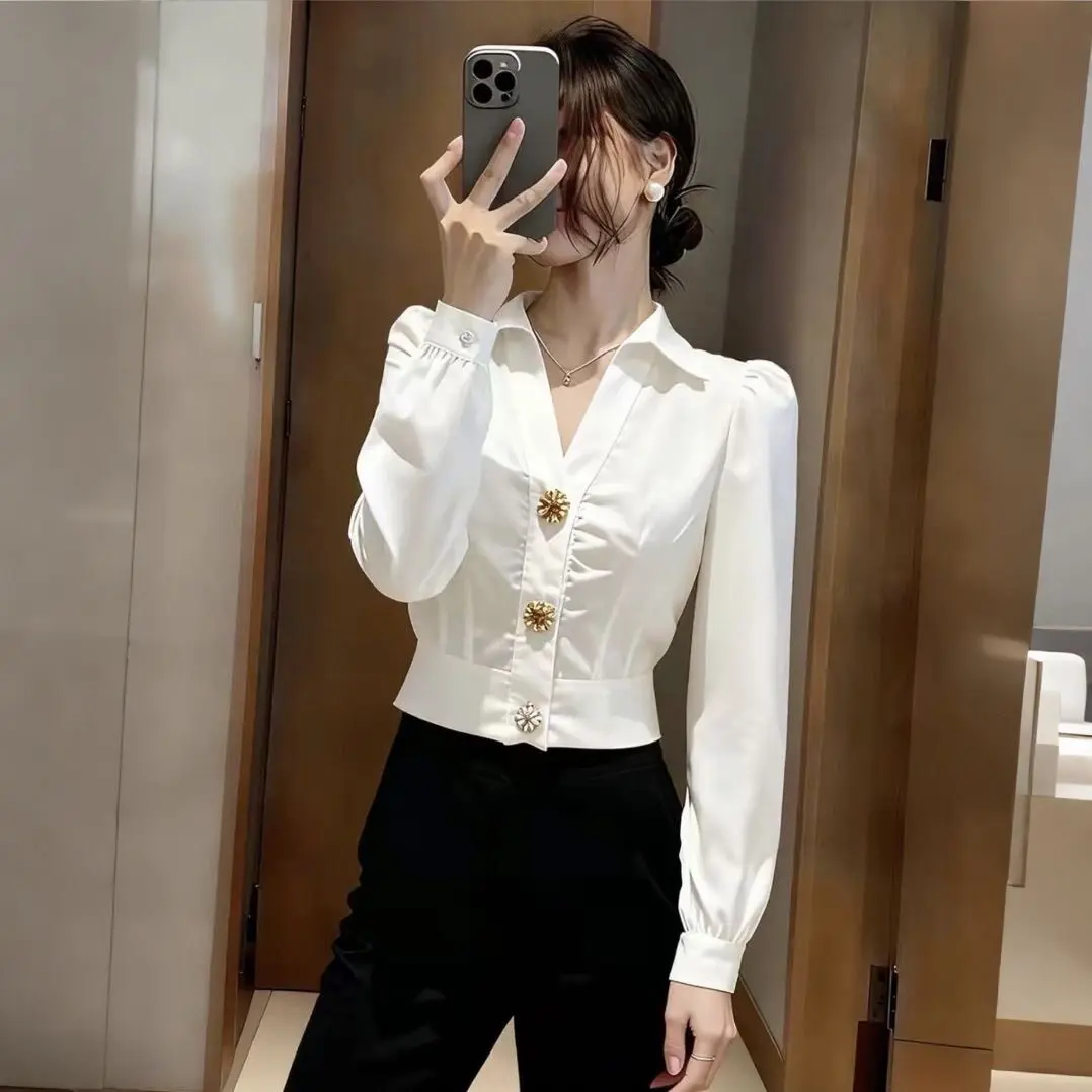 Zarif Beyaz Gömlek V Yaka Bluz - Women Formal Wear White Shirt incelemesi ve fiyatı