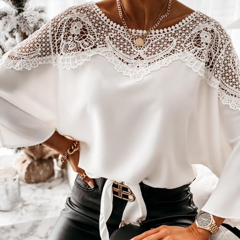 Klasik Uzun Kollu Dantel Bluz  - Women Formal Wear White Shirt incelemesi ve fiyatı