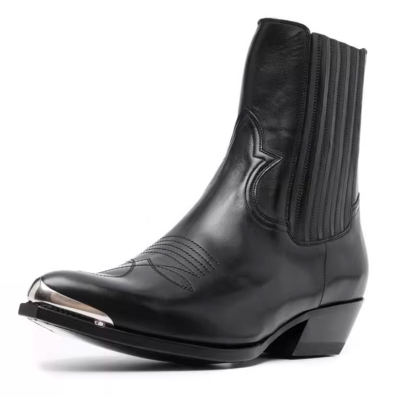Erkek Siyah Deri Western Chels - Women Formal Wear Western incelemesi ve fiyatı