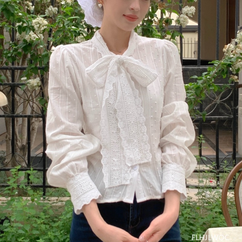 Retro Vintage Dantel Papyon Üs - Women Formal Wear White Shirt incelemesi ve fiyatı