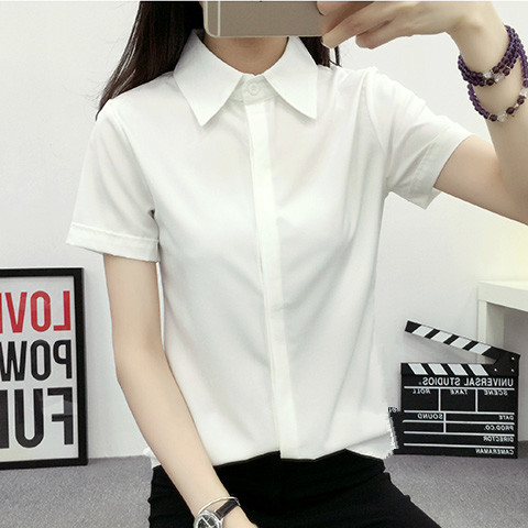 Beyaz Gevşek Kısa Kollu Gömlek - Women Formal Wear White Shirt incelemesi ve fiyatı