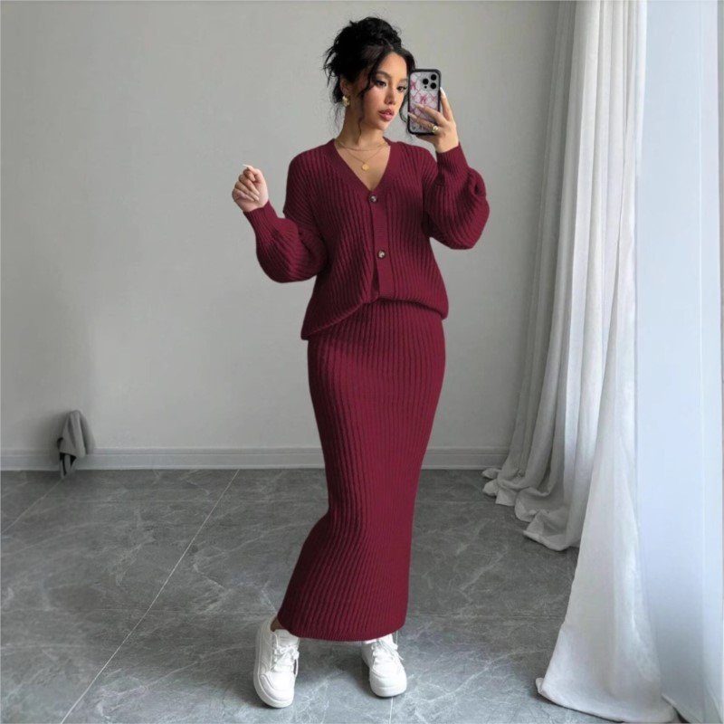 Kadın Örme Kazak Uzun Etek İki - Women'S Formal Wear Cardigan incelemesi ve fiyatı