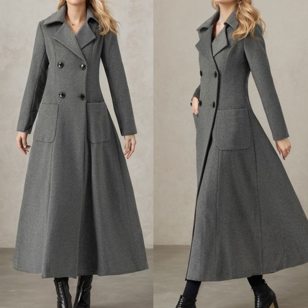 Kadın Gri Uzun Ceket Yün Kruva - Tailored Coat Wool incelemesi ve fiyatı